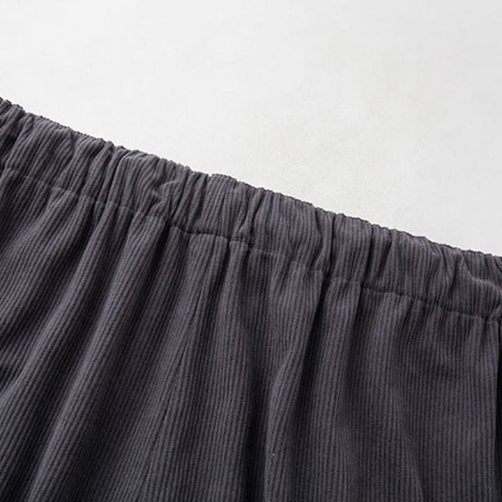 Pantaloni in velluto a coste con coulisse e elastico in vita, modello invernale da uomo Buddha Stones, con tasche - image 3