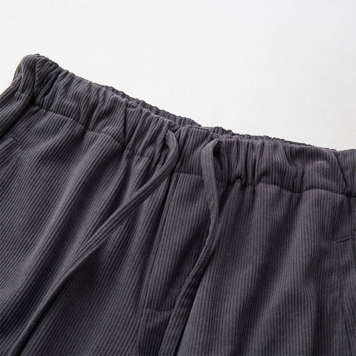 Pantaloni in velluto a coste con coulisse e elastico in vita, modello invernale da uomo Buddha Stones, con tasche - image 2