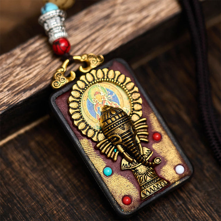 Collana con Buddha Stones Ganesh Ganpati di elefante e ciondolo in pietra della pace - Stile B - image 10