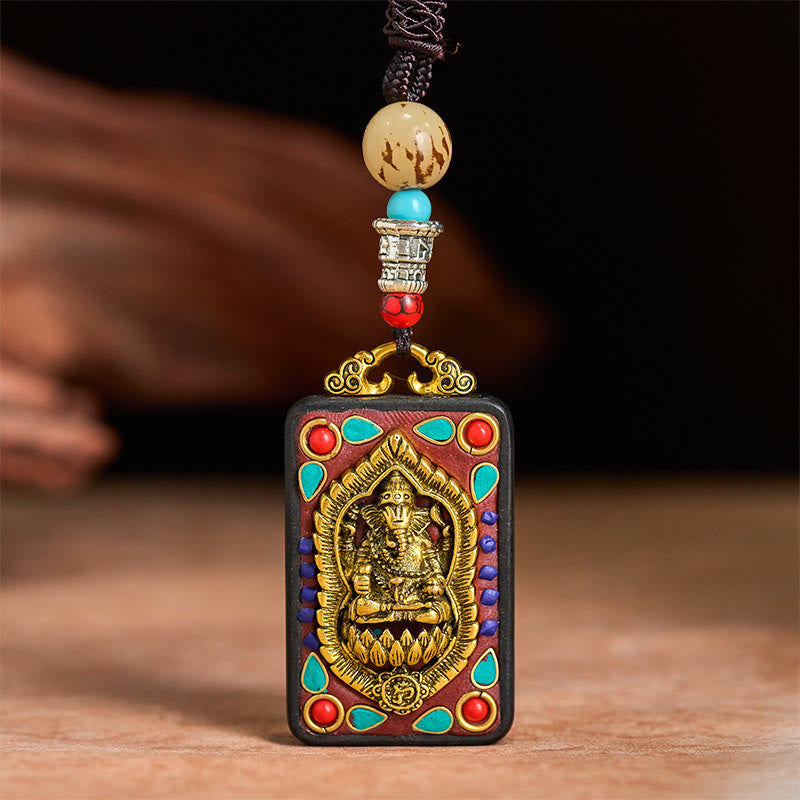 Collana con Buddha Stones Ganesh Ganpati di elefante e ciondolo in pietra della pace - image 27