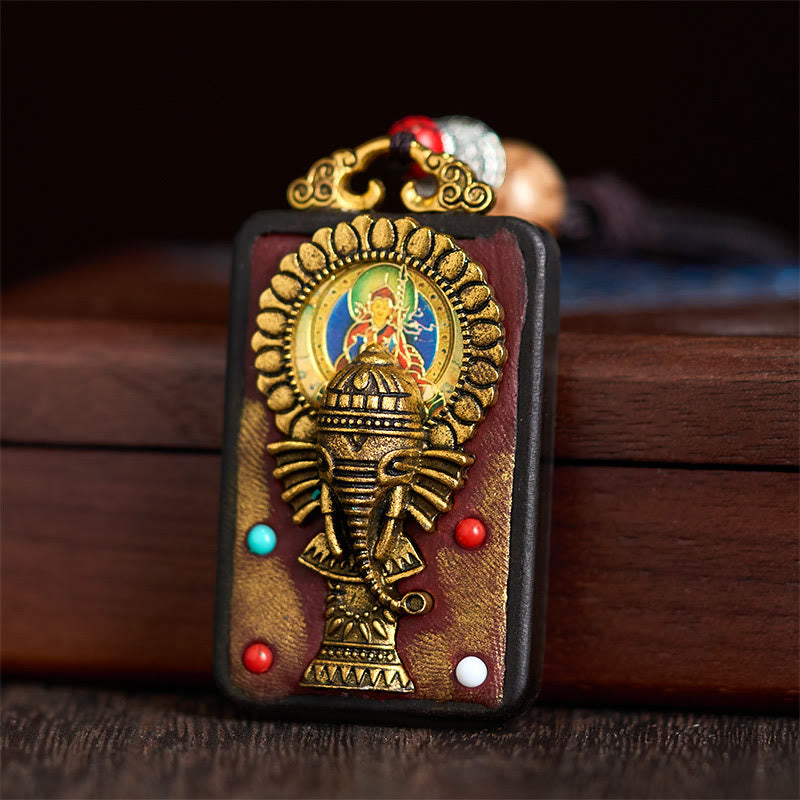 Collana con Buddha Stones Ganesh Ganpati di elefante e ciondolo in pietra della pace - image 11