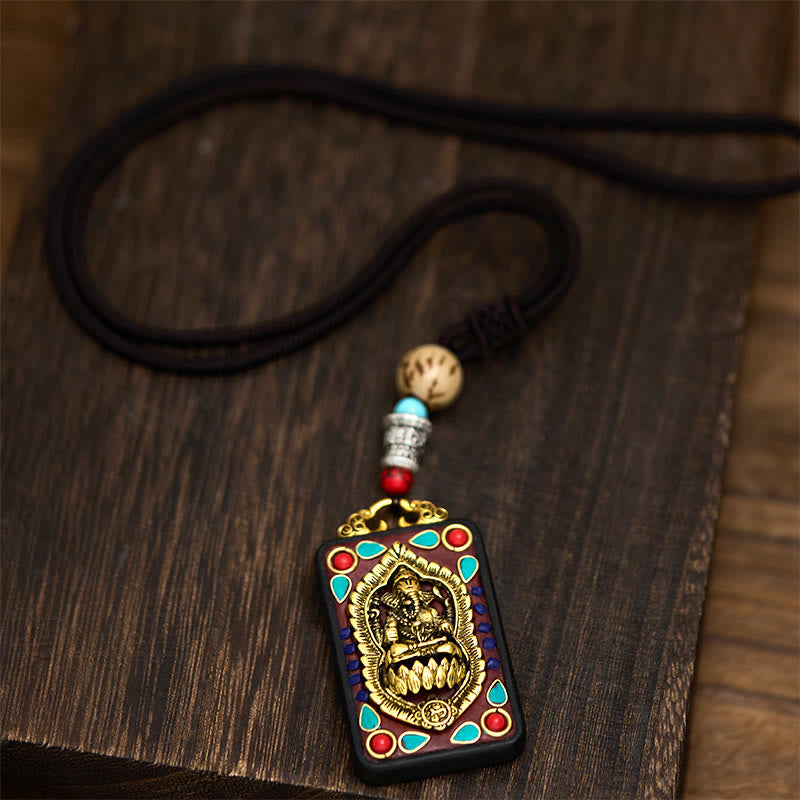 Collana con Buddha Stones Ganesh Ganpati di elefante e ciondolo in pietra della pace - image 29