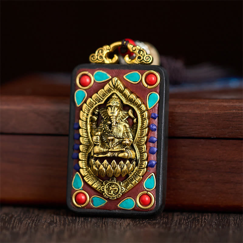 Collana con Buddha Stones Ganesh Ganpati di elefante e ciondolo in pietra della pace - image 25