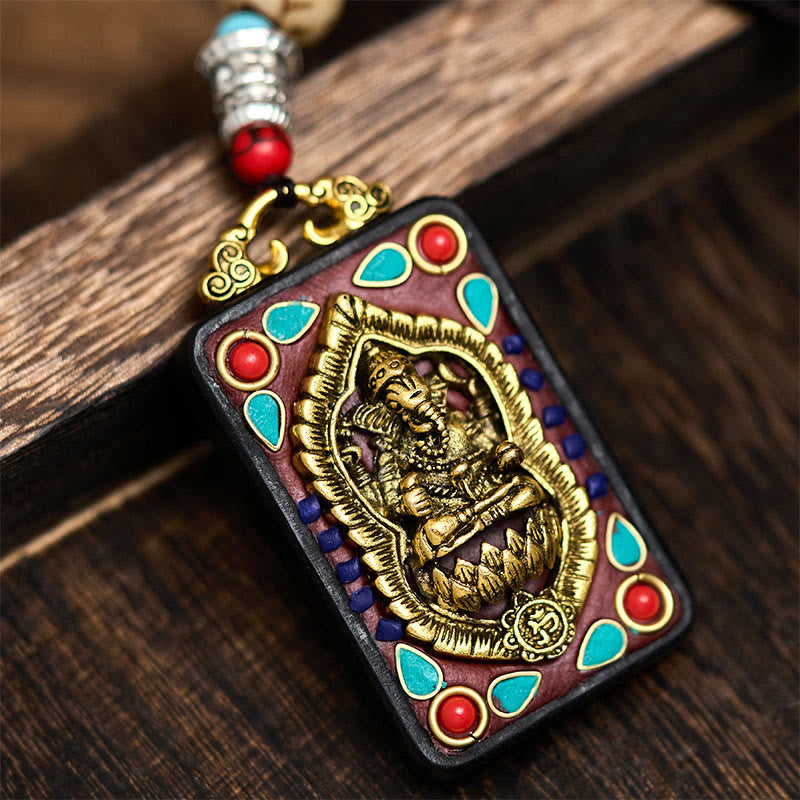 Collana con Buddha Stones Ganesh Ganpati di elefante e ciondolo in pietra della pace - Stile D - image 24