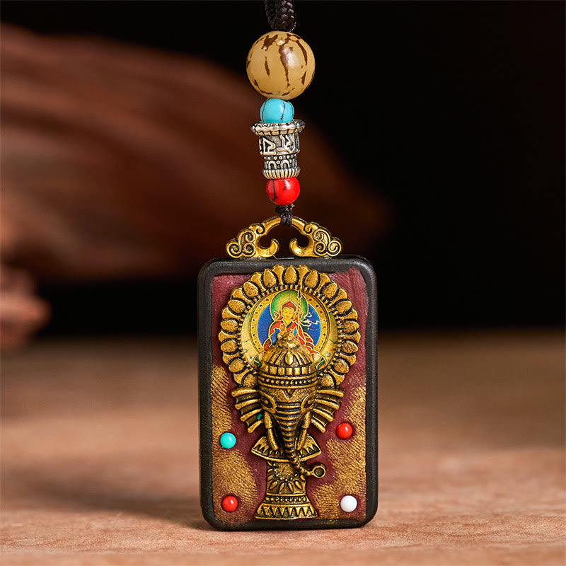 Collana con Buddha Stones Ganesh Ganpati di elefante e ciondolo in pietra della pace - image 13
