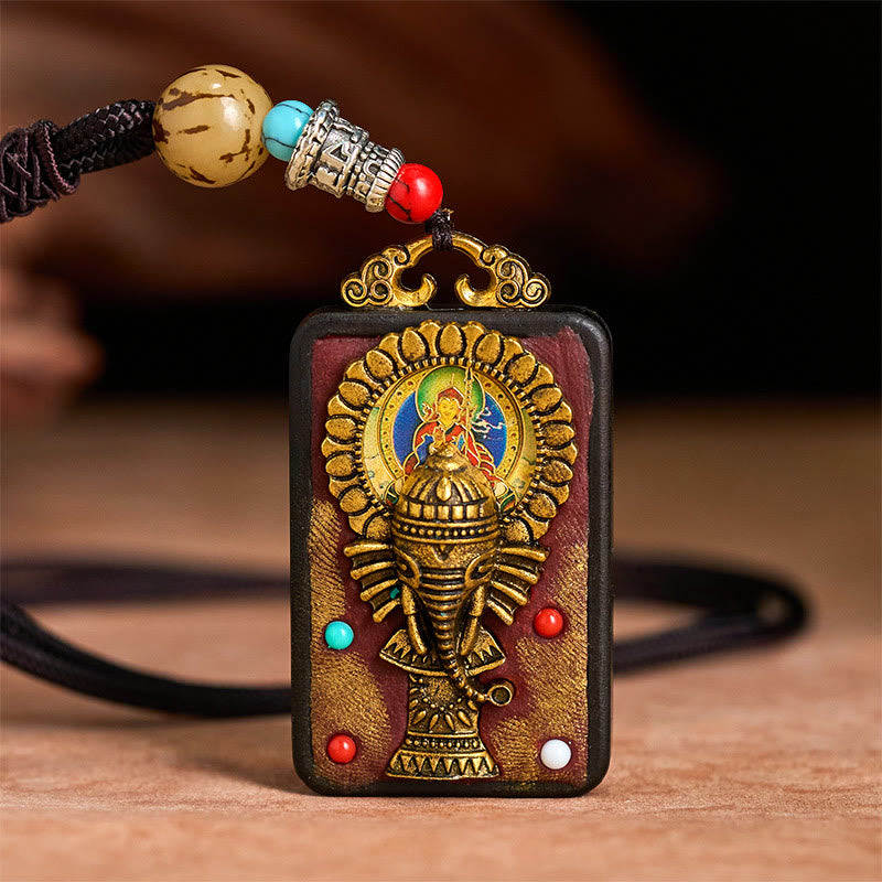 Collana con Buddha Stones Ganesh Ganpati di elefante e ciondolo in pietra della pace - image 12
