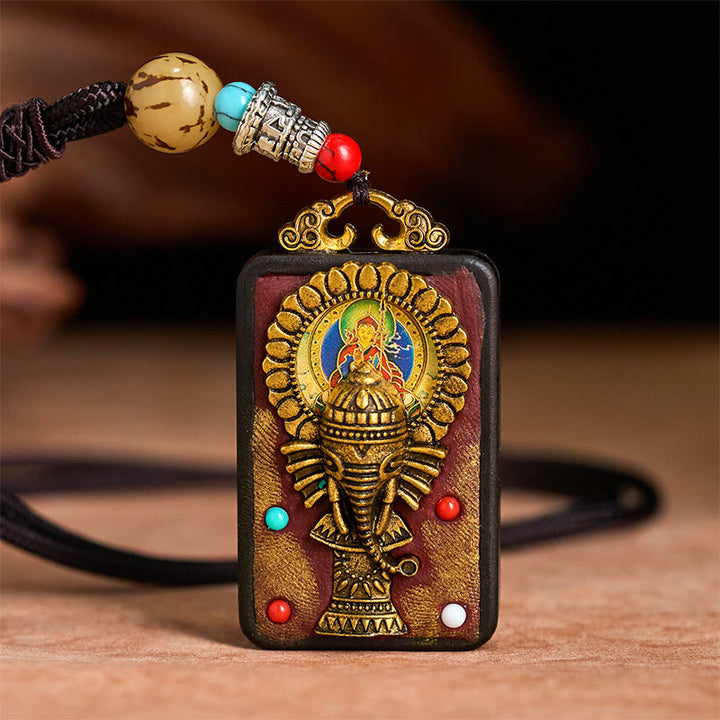 Collana con Buddha Stones Ganesh Ganpati di elefante e ciondolo in pietra della pace - image 12