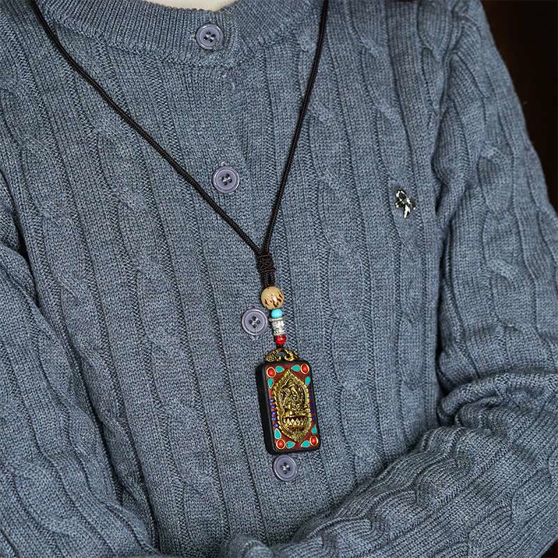 Collana con Buddha Stones Ganesh Ganpati di elefante e ciondolo in pietra della pace - image 30