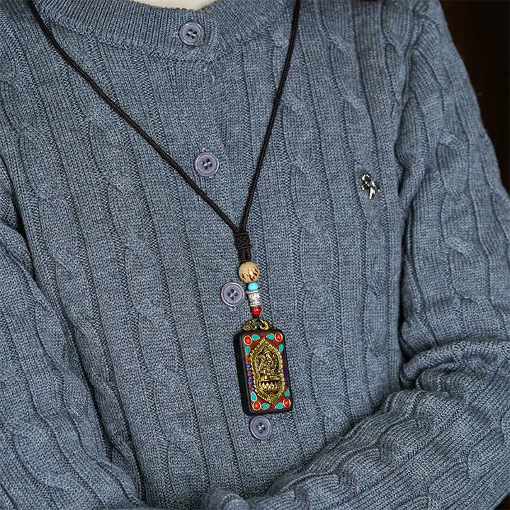 Collana con Buddha Stones Ganesh Ganpati di elefante e ciondolo in pietra della pace - image 30