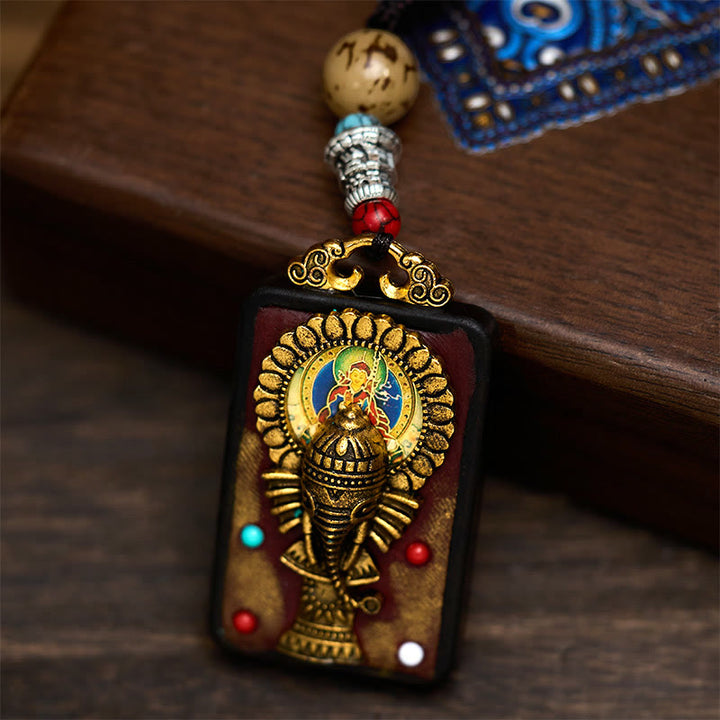 Collana con Buddha Stones Ganesh Ganpati di elefante e ciondolo in pietra della pace - image 14