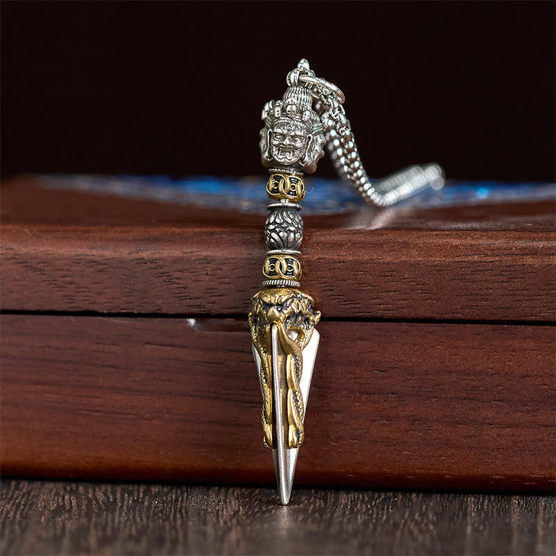 Collana con ciondolo in rame con potere spirituale curativo, Buddha Stones tibetane Vajra Vajrakila - image 2