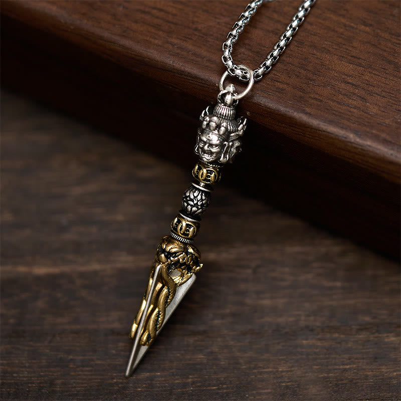 Collana con ciondolo in rame con potere spirituale curativo, Buddha Stones tibetane Vajra Vajrakila - image 1