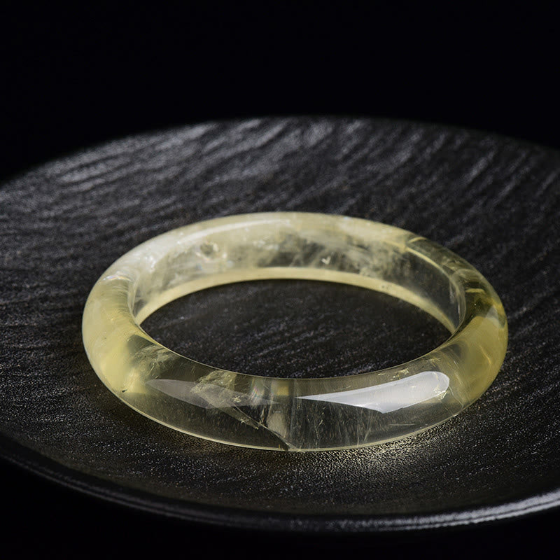 Bracciale rigido portafortuna con citrino e quarzo naturale Buddha Stones - image 1
