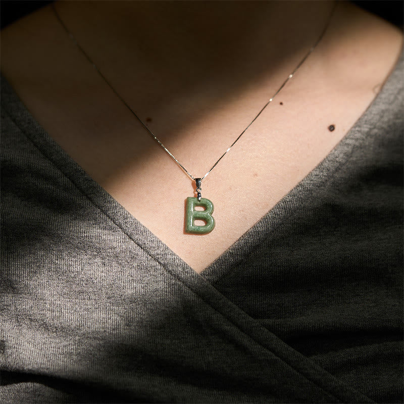 Collana con ciondolo della prosperità in argento sterling 925 con catenina in argento sterling 925, con lettere AZ Buddha Stones - image 15