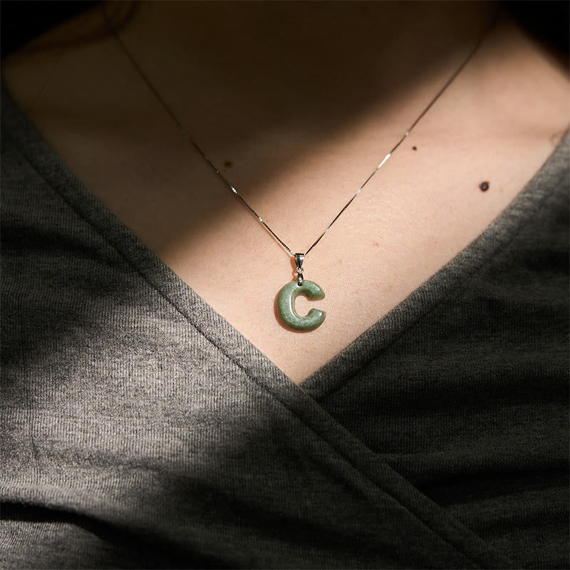 Collana con ciondolo della prosperità in argento sterling 925 con catenina in argento sterling 925, con lettere AZ Buddha Stones - image 21