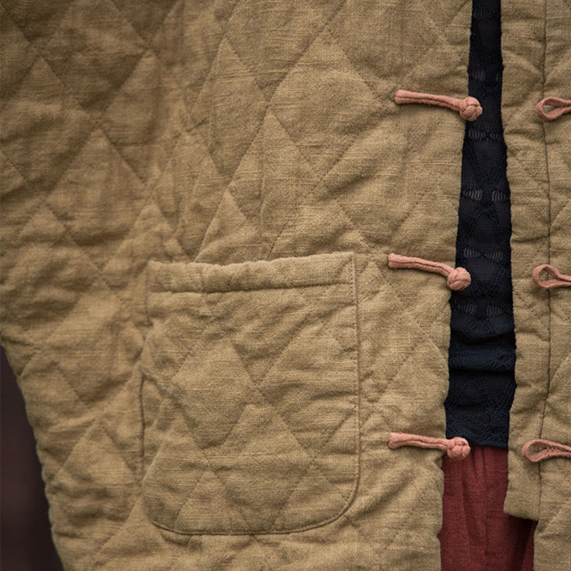 Giacca termica da donna in cotone a maniche lunghe con tasche e bottoni a rana invernali Buddha Stones - image 31