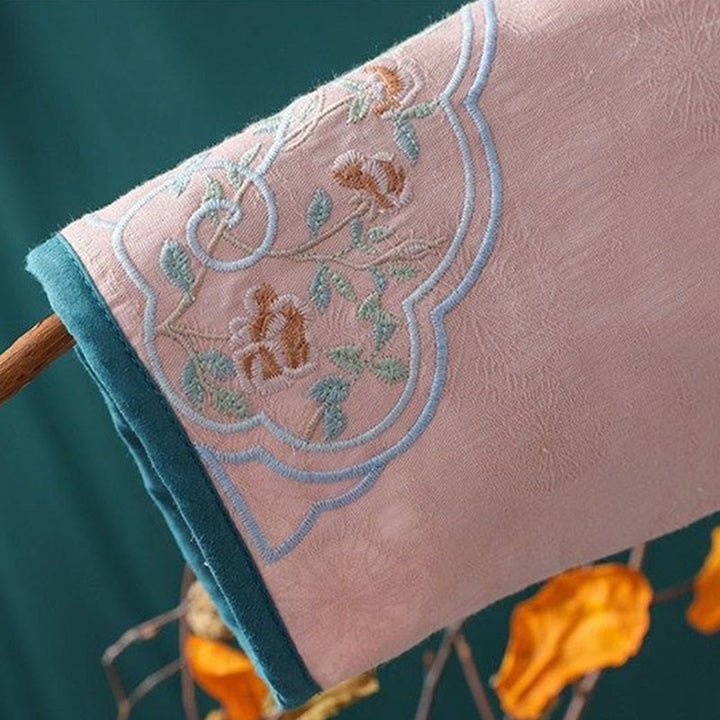 Giacca termica da donna in cotone a maniche lunghe con ricamo di fiori e bottoni a forma di rana invernale Buddha Stones - image 14