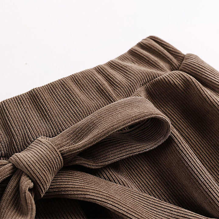 Pantaloni da uomo in velluto a coste di cotone con lacci e tasche, modello harem, tinta unita, invernali , Buddha Stones - image 4