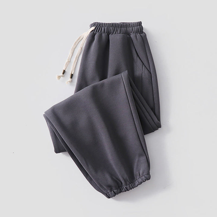 Pantaloni harem da uomo in cotone con tasche, foderati in pile, con coulisse, modello regolare, autunno inverno, tinta unita , Buddha Stones - Grigio scuro (versione foderata in pile) - US/UK/AU54, EU64 (9XL) - image 11