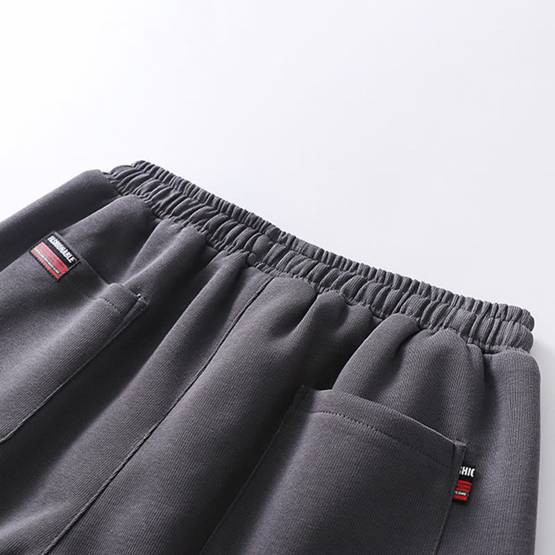 Pantaloni harem da uomo in cotone con tasche, foderati in pile, con coulisse, modello regolare, autunno inverno, tinta unita , Buddha Stones - image 3