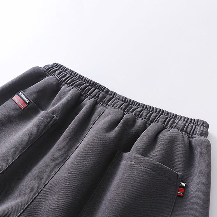 Pantaloni harem da uomo in cotone con tasche, foderati in pile, con coulisse, modello regolare, autunno inverno, tinta unita , Buddha Stones - image 3