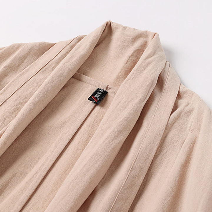 Kimono da uomo Buddha Stones, primavera-autunno, tinta unita, manica lunga, lunghezza media, aperto sul davanti - image 4