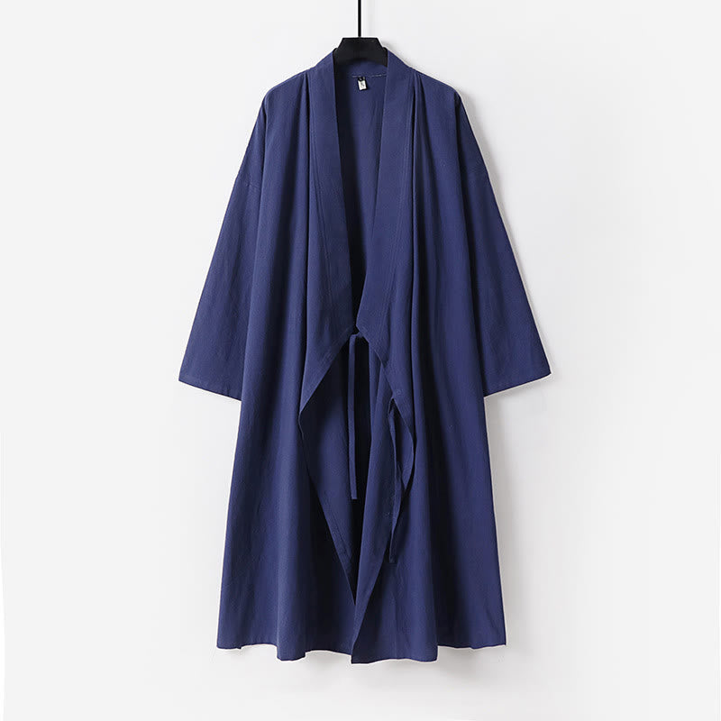 Buddha Stones 2 pezzi Wudang autunno solido manica lunga uomo taoista lunga veste senza maniche gilet con lacci kimono abito da cerimonia - image 13