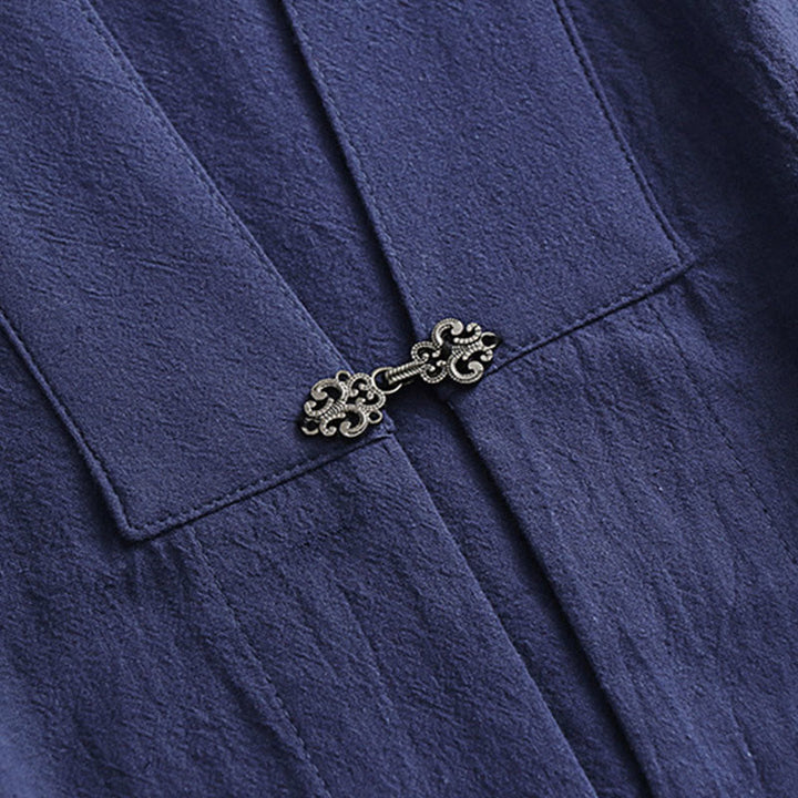 Buddha Stones 2 pezzi Wudang autunno solido manica lunga uomo taoista lunga veste senza maniche gilet con lacci kimono abito da cerimonia - image 21