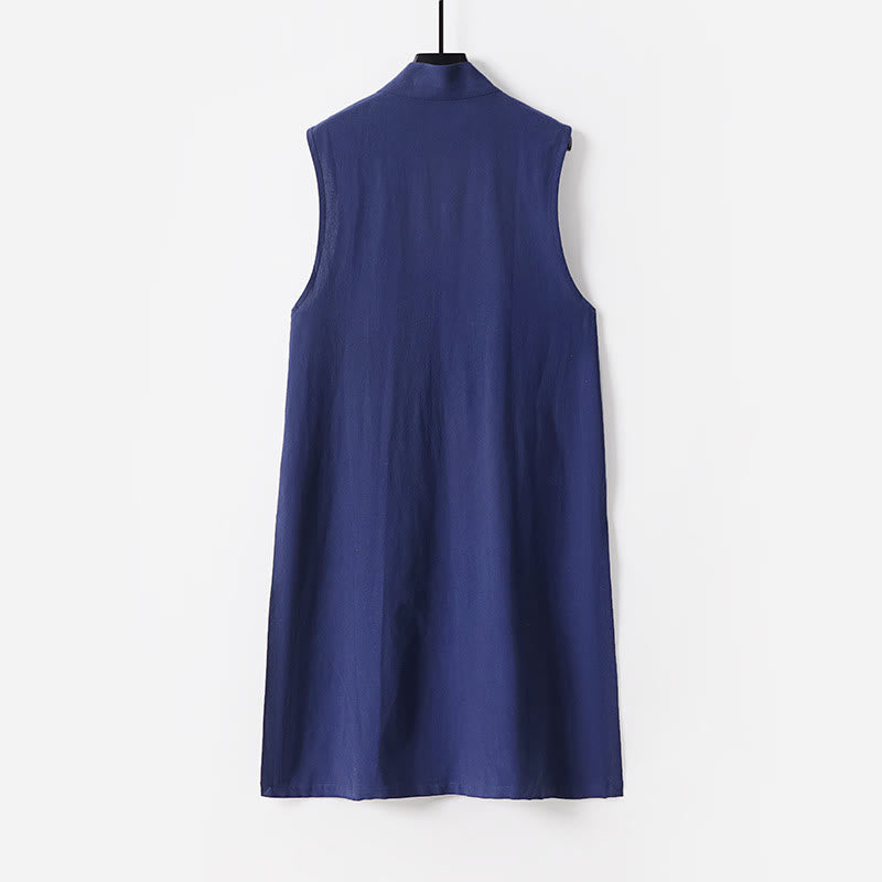 Buddha Stones 2 pezzi Wudang autunno solido manica lunga uomo taoista lunga veste senza maniche gilet con lacci kimono abito da cerimonia - image 17