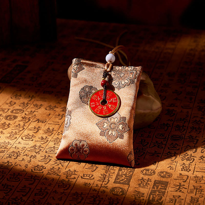 Buddha Stones, fantasmi di montagna, spendi soldi, ricamo jacquard, sacchetto, benedizione, decorazione da appendere - GIALLO - image 1