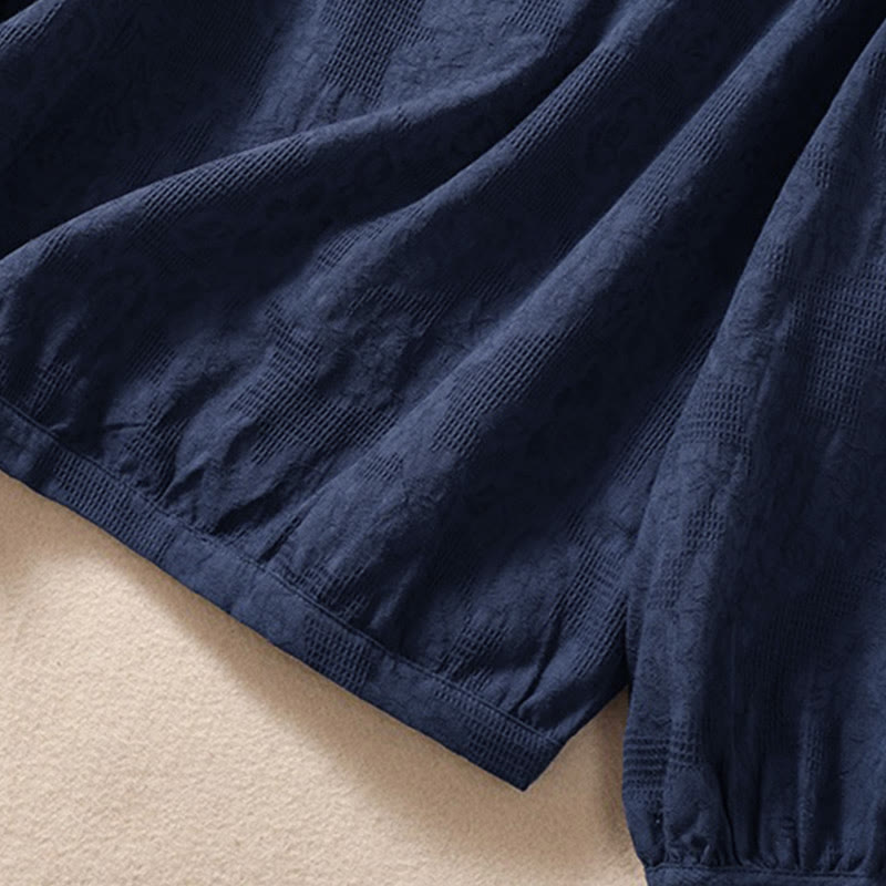 Felpa con cappuccio da donna a maniche lunghe in cotone con bottoni in jacquard autunnale Buddha Stones - image 6