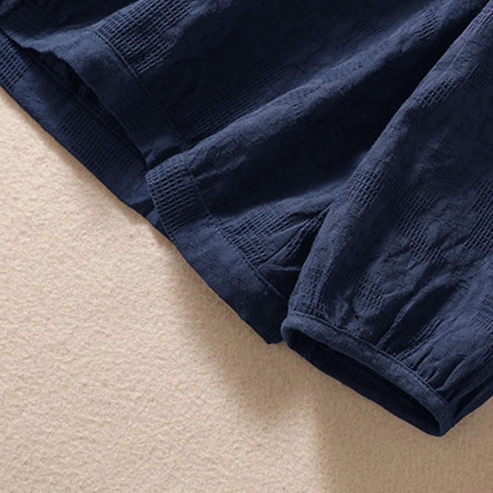 Felpa con cappuccio da donna a maniche lunghe in cotone con bottoni in jacquard autunnale Buddha Stones - image 7