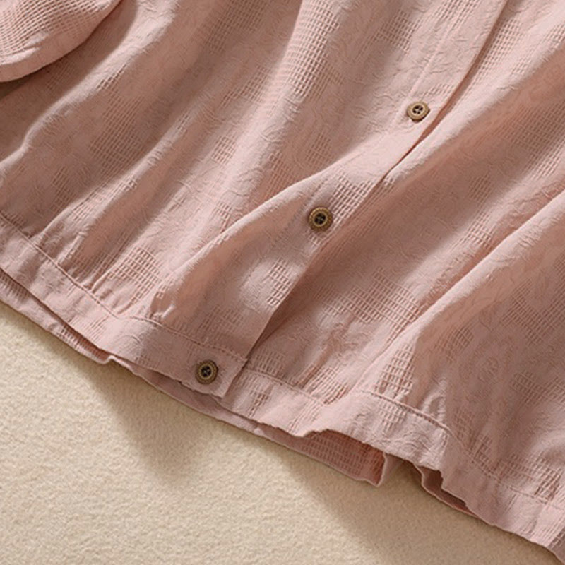 Felpa con cappuccio da donna a maniche lunghe in cotone con bottoni in jacquard autunnale Buddha Stones - image 14