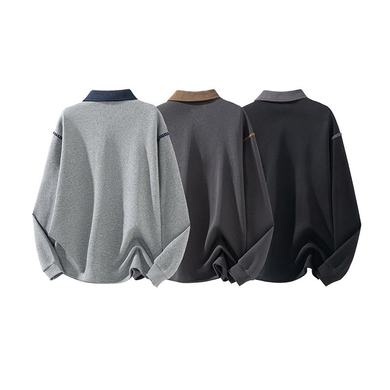 Felpa da uomo in cotone con colletto e bottoni, motivo Buddha Stones Fall Polo - image 13