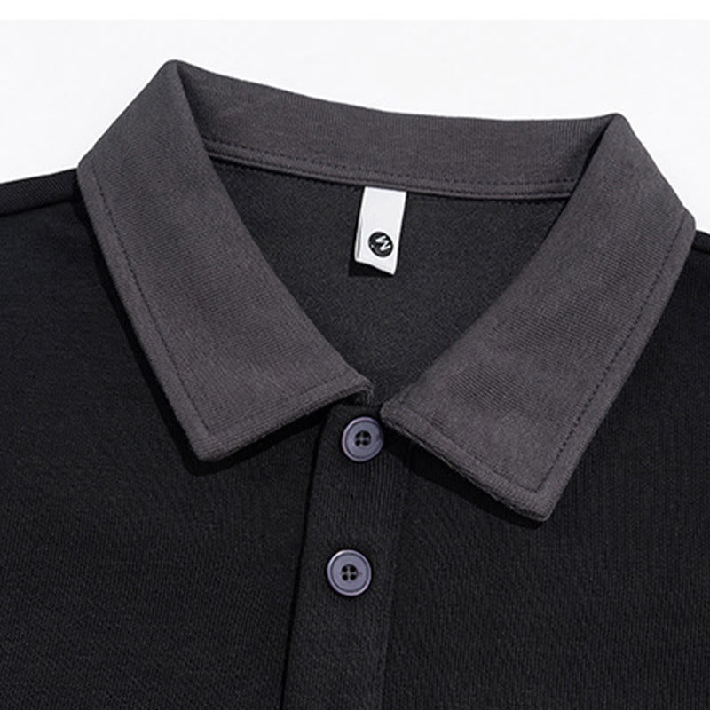 Felpa da uomo in cotone con colletto e bottoni, motivo Buddha Stones Fall Polo - image 7
