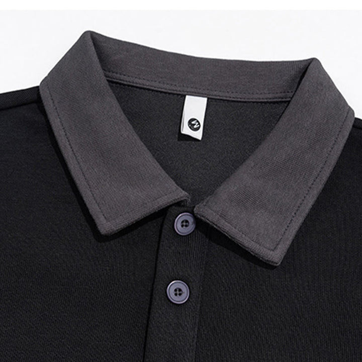 Felpa da uomo in cotone con colletto e bottoni, motivo Buddha Stones Fall Polo - image 7