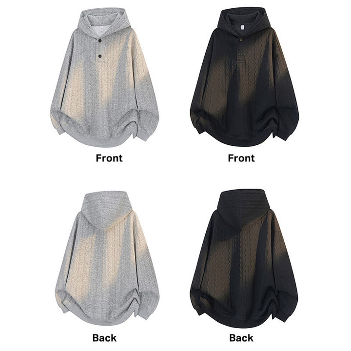 Felpa con cappuccio da uomo a maniche lunghe con bottoni intrecciati, autunno inverno, motivo Buddha Stones - image 13