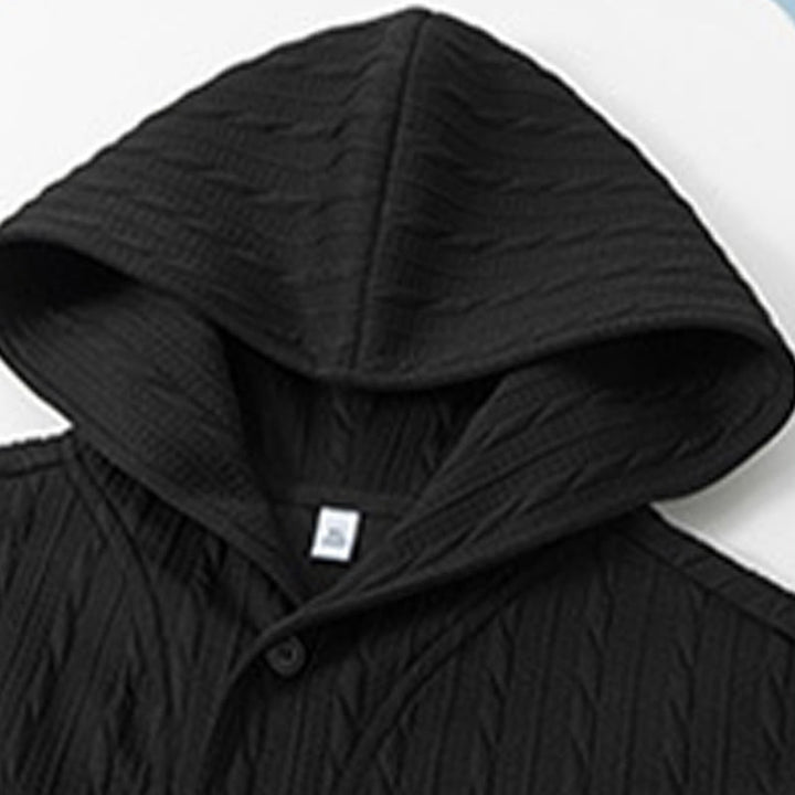 Felpa con cappuccio da uomo a maniche lunghe con bottoni intrecciati, autunno inverno, motivo Buddha Stones - image 10