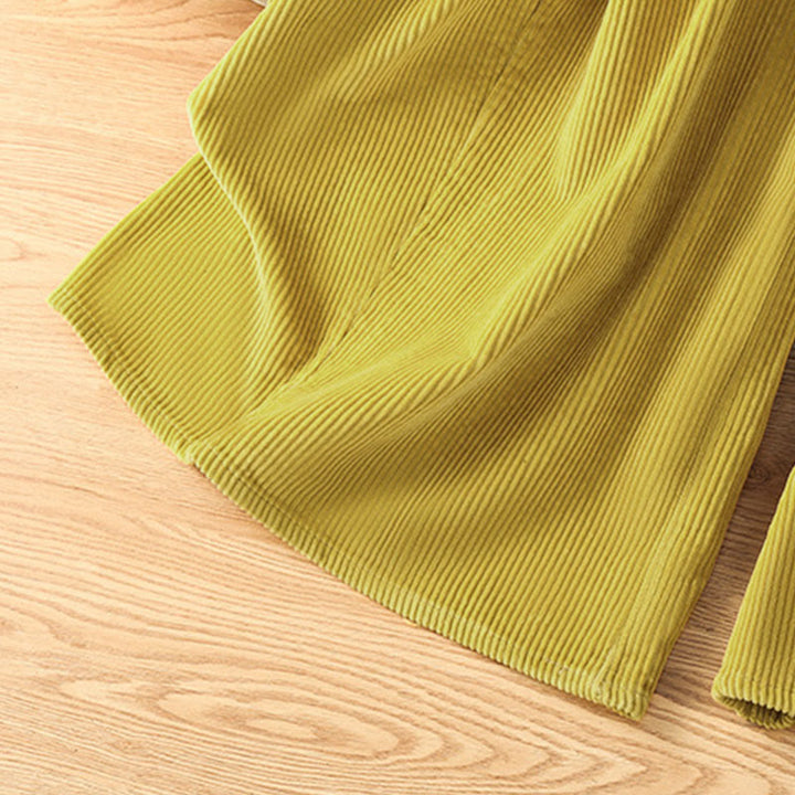 Pantaloni da donna in velluto a coste con elastico in vita, lunghezza 7-8, gamba larga, Buddha Stones - image 9