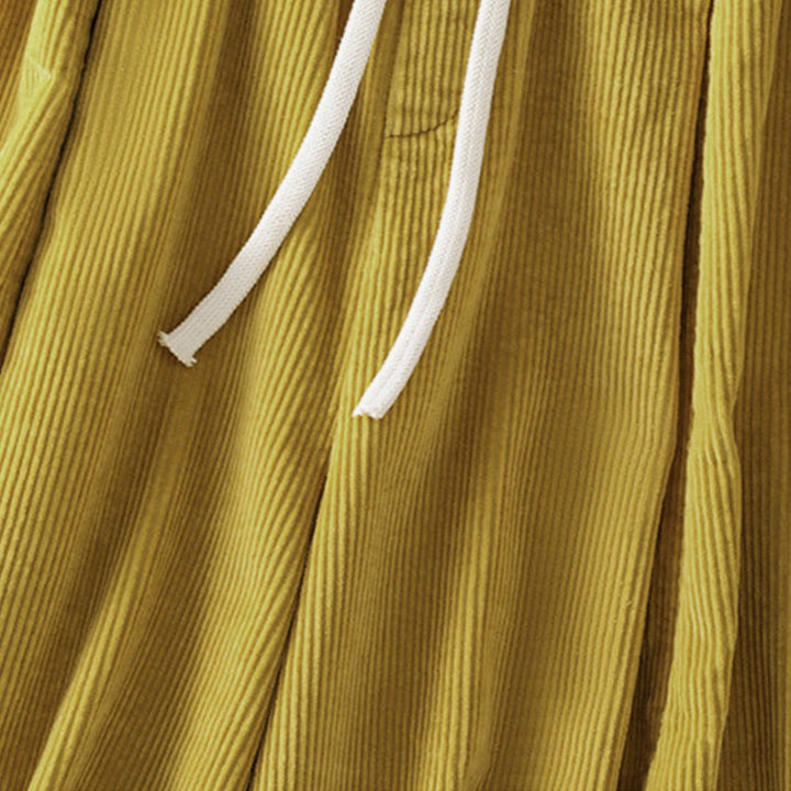 Pantaloni da donna in velluto a coste con elastico in vita, lunghezza 7-8, gamba larga, Buddha Stones - image 6