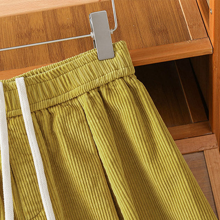 Pantaloni da donna in velluto a coste con elastico in vita, lunghezza 7-8, gamba larga, Buddha Stones - image 7