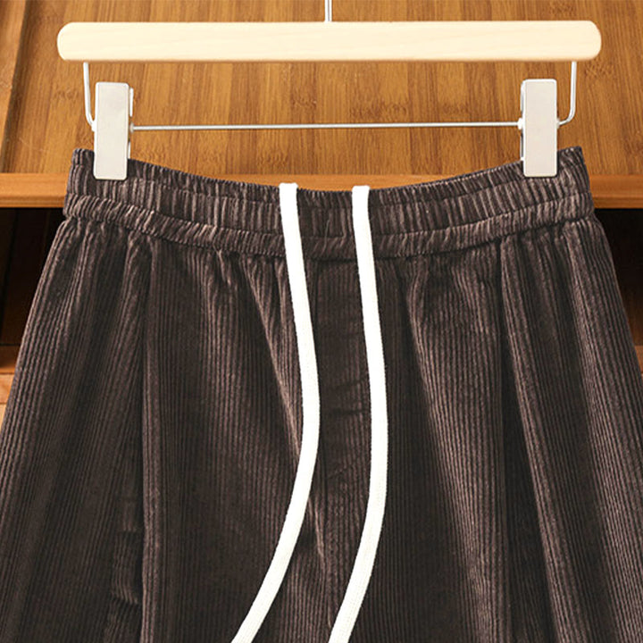 Pantaloni da donna in velluto a coste con elastico in vita, lunghezza 7-8, gamba larga, Buddha Stones - image 13