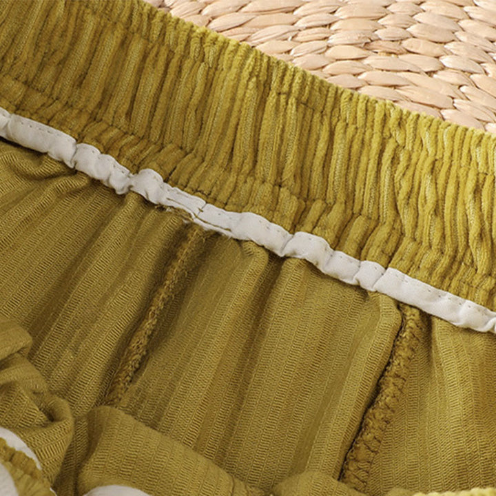 Pantaloni da donna in velluto a coste con elastico in vita, lunghezza 7-8, gamba larga, Buddha Stones - image 8