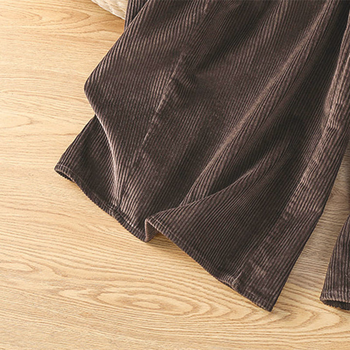 Pantaloni da donna in velluto a coste con elastico in vita, lunghezza 7-8, gamba larga, Buddha Stones - image 17