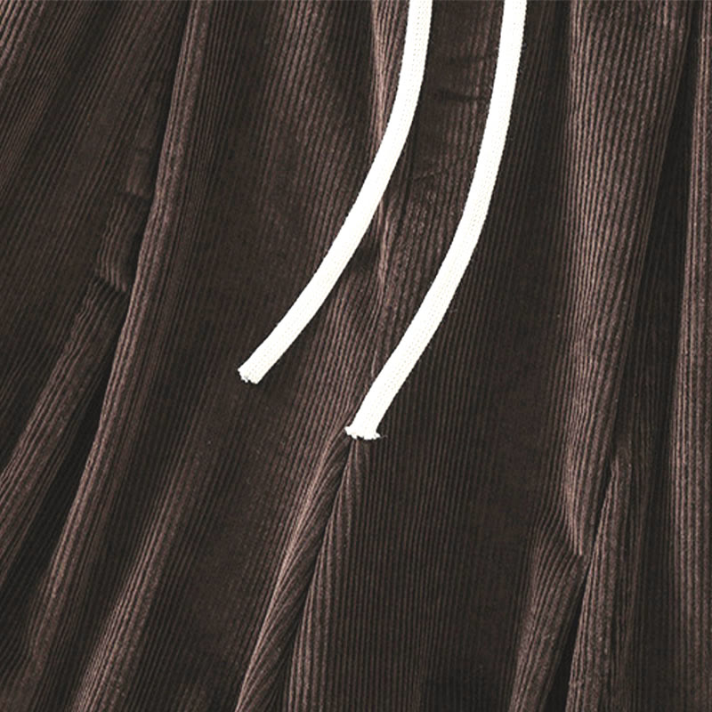 Pantaloni da donna in velluto a coste con elastico in vita, lunghezza 7-8, gamba larga, Buddha Stones - image 16