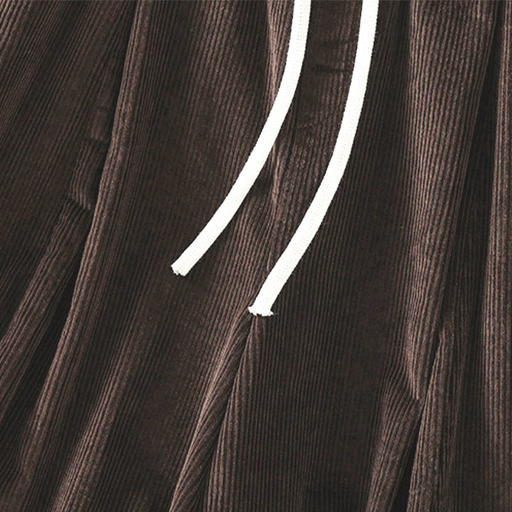 Pantaloni da donna in velluto a coste con elastico in vita, lunghezza 7-8, gamba larga, Buddha Stones - image 16