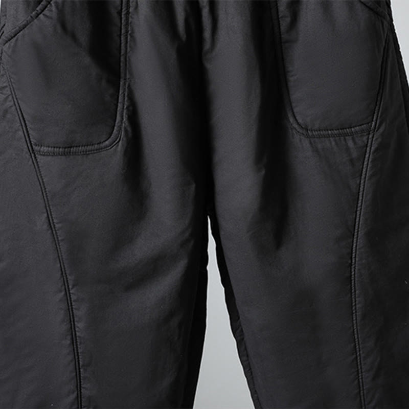 Pantaloni harem da donna in cotone termico con elastico in vita invernale Buddha Stones, lunghezza 7-8, con tasche - image 22