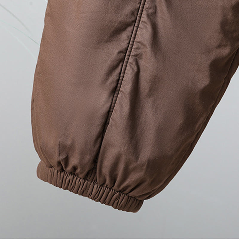 Pantaloni harem da donna in cotone termico con elastico in vita invernale Buddha Stones, lunghezza 7-8, con tasche - image 7