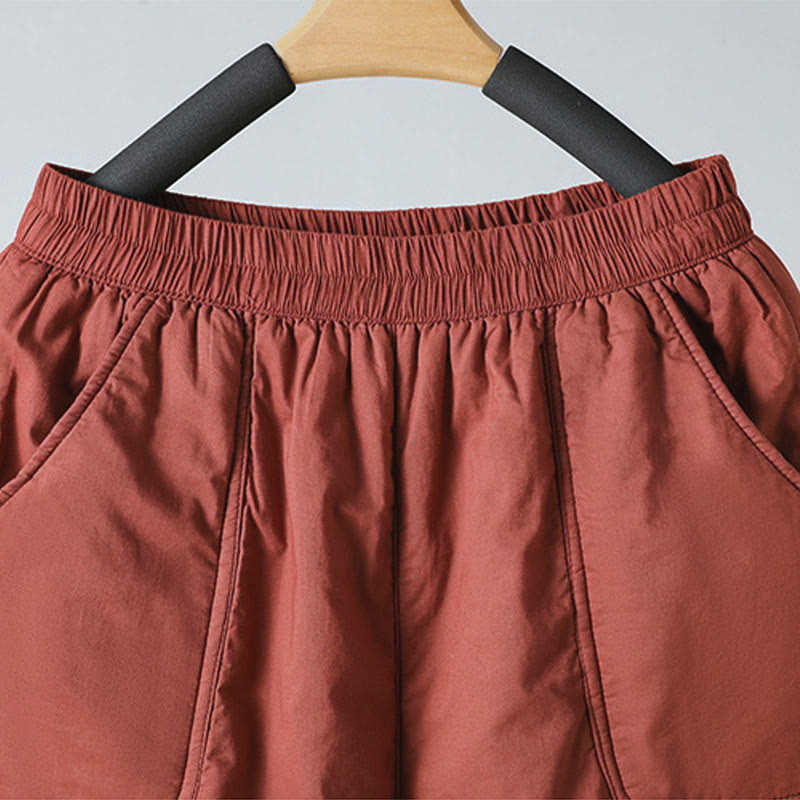 Pantaloni harem da donna in cotone termico con elastico in vita invernale Buddha Stones, lunghezza 7-8, con tasche - image 10