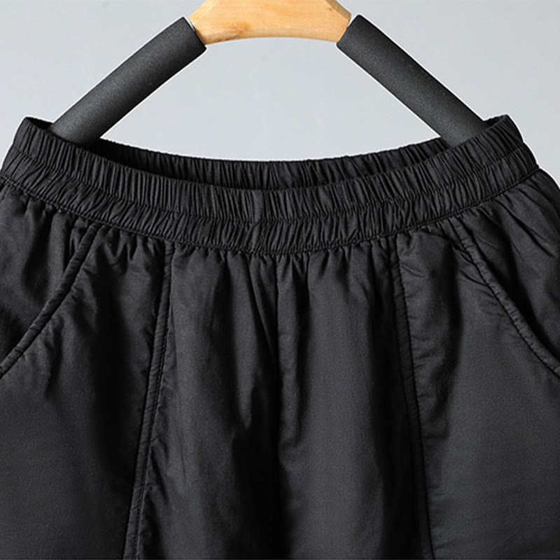 Pantaloni harem da donna in cotone termico con elastico in vita invernale Buddha Stones, lunghezza 7-8, con tasche - image 19